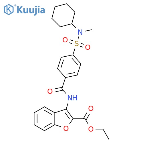 ethyl 3-{4-cyclohexyl(methyl)sulfamoylbenzamido}-1-benzofuran-2-carboxylate structure