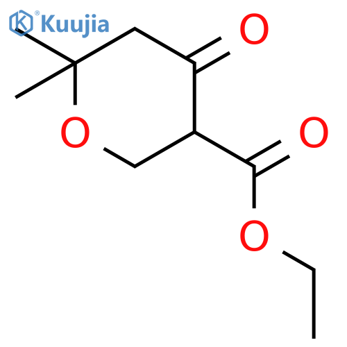2H-Pyran-3-carboxylicacid,tetrahydro-6,6-dimethyl-4-oxo-,ethylester(9CI) structure