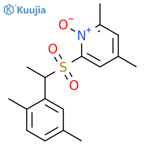 PYRIDINE, 2-[[1-(2,5-DIMETHYLPHENYL)ETHYL]SULFONYL]-4,6-DIMETHYL-, 1-OXIDE structure