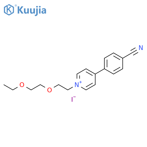 Pyridinium, 4-(4-cyanophenyl)-1-[2-(2-ethoxyethoxy)ethyl]-, iodide structure