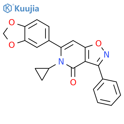 Isoxazolo[4,5-c]pyridin-4(5H)-one,6-(1,3-benzodioxol-5-yl)-5-cyclopropyl-3-phenyl- structure