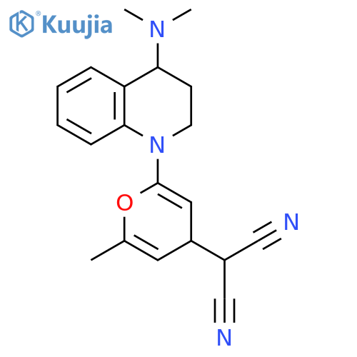 Propanedinitrile,[2-[4-(dimethylamino)-3,4-dihydro-1(2H)-quinolinyl]-6-methyl-4H-pyran-4-yl]- structure