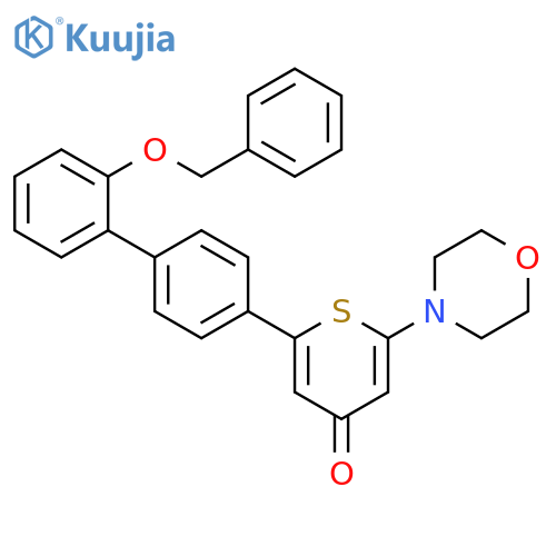4H-Thiopyran-4-one,2-(4-morpholinyl)-6-[2'-(phenylmethoxy)[1,1'-biphenyl]-4-yl]- structure