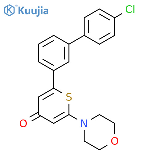 4H-THIOPYRAN-4-ONE, 2-(4'-CHLORO[1,1'-BIPHENYL]-3-YL)-6-(4-MORPHOLINYL)- structure