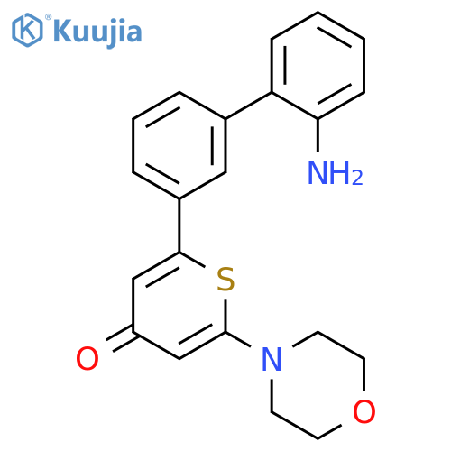 4H-Thiopyran-4-one, 2-(2'-amino[1,1'-biphenyl]-3-yl)-6-(4-morpholinyl)- structure