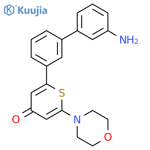 4H-Thiopyran-4-one, 2-(3'-amino[1,1'-biphenyl]-3-yl)-6-(4-morpholinyl)- structure