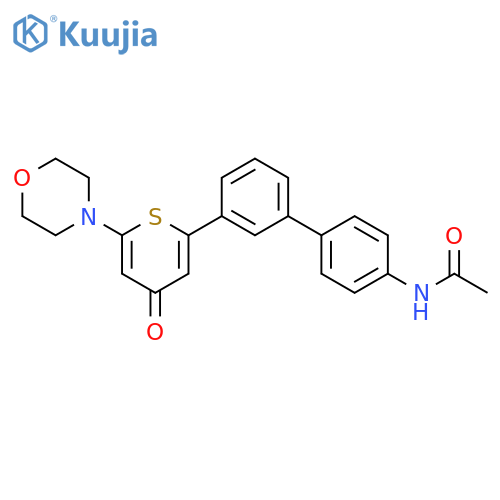 Acetamide,N-[3'-[6-(4-morpholinyl)-4-oxo-4H-thiopyran-2-yl][1,1'-biphenyl]-4-yl]- structure