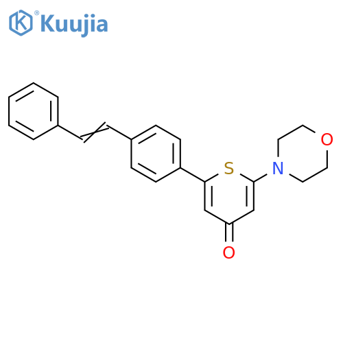 4H-Thiopyran-4-one, 2-(4-morpholinyl)-6-[4-(2-phenylethenyl)phenyl]- structure