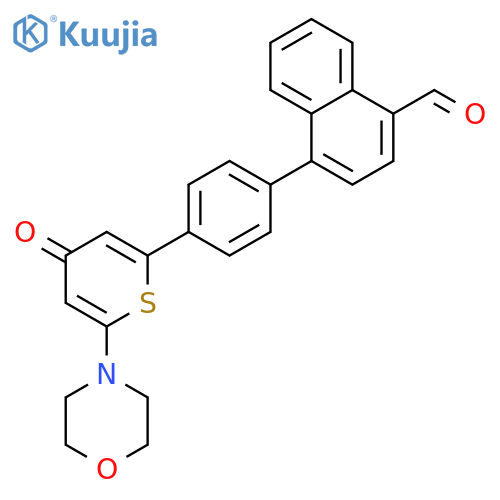 1-Naphthalenecarboxaldehyde,4-[4-[6-(4-morpholinyl)-4-oxo-4H-thiopyran-2-yl]phenyl]- structure