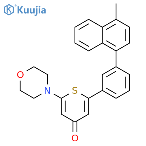 4H-Thiopyran-4-one,2-[3-(4-methyl-1-naphthalenyl)phenyl]-6-(4-morpholinyl)- structure