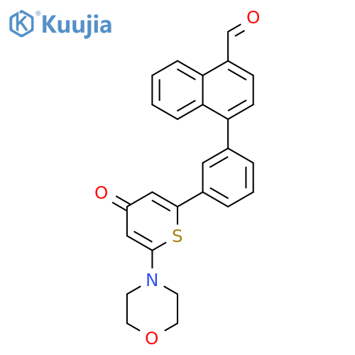 1-Naphthalenecarboxaldehyde,4-[3-[6-(4-morpholinyl)-4-oxo-4H-thiopyran-2-yl]phenyl]- structure