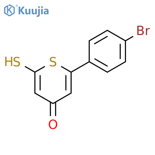 4H-Thiopyran-4-one, 2-(4-bromophenyl)-6-mercapto- structure