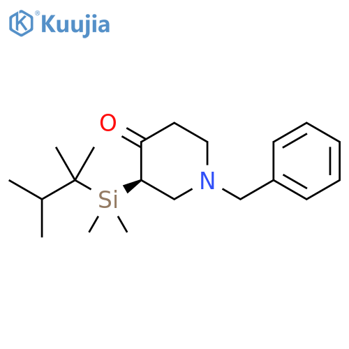 4-Piperidinone, 3-[dimethyl(1,1,2-trimethylpropyl)silyl]-1-(phenylmethyl)-,(3R)- structure