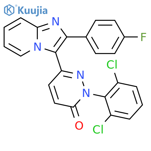3(2H)-Pyridazinone,2-(2,6-dichlorophenyl)-6-[2-(4-fluorophenyl)imidazo[1,2-a]pyridin-3-yl]- structure