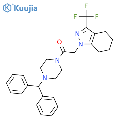 <br>1-(4-Benzhydryl-piperazin-1-yl)-2-(3-trifluoromethyl-4,5,6,7-tetrahydro-ind azol-1-yl)-ethanone structure