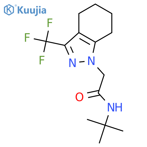 <br>N-(tert-butyl)-2-[3-(trifluoromethyl)-4,5,6,7-tetrahydro-1H-indazol-1-yl]ac etamide structure