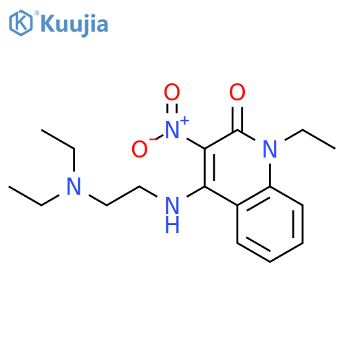 4-{2-(diethylamino)ethylamino}-1-ethyl-3-nitro-1,2-dihydroquinolin-2-one structure