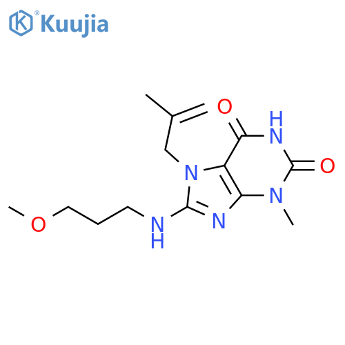 8-(3-methoxypropyl)amino-3-methyl-7-(2-methylprop-2-en-1-yl)-2,3,6,7-tetrahydro-1H-purine-2,6-dione structure