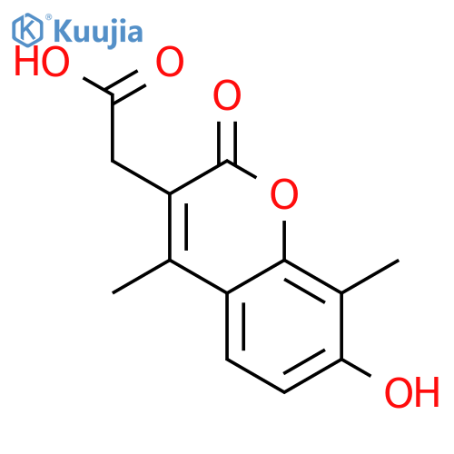 (7-Hydroxy-4,8-dimethyl-2-oxo-2H-chromen-3-yl)-acetic acid structure