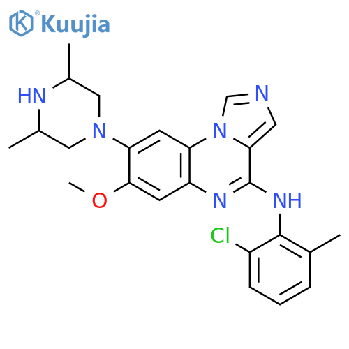 Imidazo[1,5-a]quinoxalin-4-amine,N-(2-chloro-6-methylphenyl)-8-(3,5-dimethyl-1-piperazinyl)-7-methoxy- structure