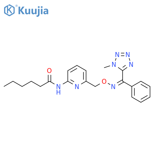 Hexanamide,N-[6-[[[(Z)-[(1-methyl-1H-tetrazol-5-yl)phenylmethylene]amino]oxy]methyl]-2-pyridinyl]- structure