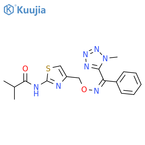 Propanamide,2-methyl-N-[4-[[[(Z)-[(1-methyl-1H-tetrazol-5-yl)phenylmethylene]amino]oxy]methyl]-2-thiazolyl]- structure