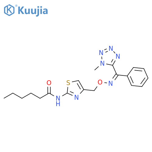 Hexanamide,N-[4-[[[(Z)-[(1-methyl-1H-tetrazol-5-yl)phenylmethylene]amino]oxy]methyl]-2-thiazolyl]- structure