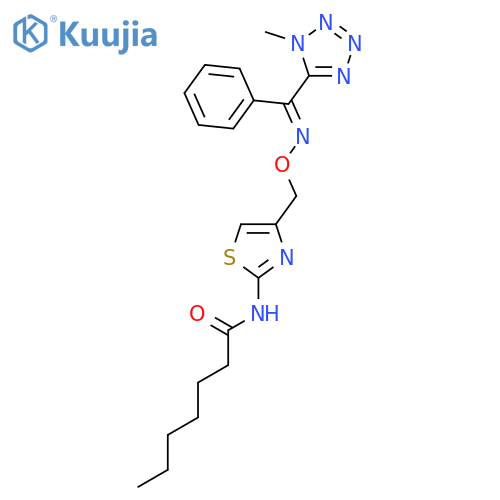 Heptanamide,N-[4-[[[(Z)-[(1-methyl-1H-tetrazol-5-yl)phenylmethylene]amino]oxy]methyl]-2-thiazolyl]- structure