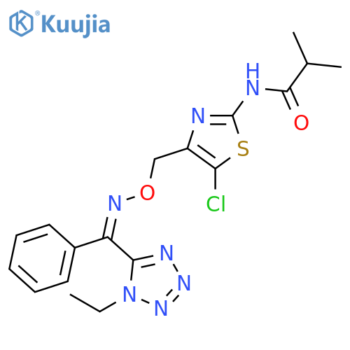 Propanamide,N-[5-chloro-4-[[[(Z)-[(1-ethyl-1H-tetrazol-5-yl)phenylmethylene]amino]oxy]methyl]-2-thiazolyl]-2-methyl- structure
