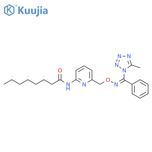 Octanamide,N-[6-[[[(Z)-[(5-methyl-1H-tetrazol-1-yl)phenylmethylene]amino]oxy]methyl]-2-pyridinyl]- structure