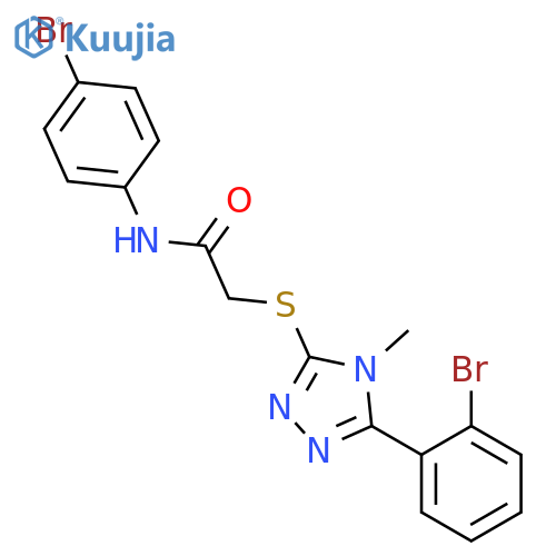 <br>N-(4-Bromo-phenyl)-2-[5-(2-bromo-phenyl)-4-methyl-4H-[1,2,4]triazol-3-ylsul fanyl]-acetamide structure