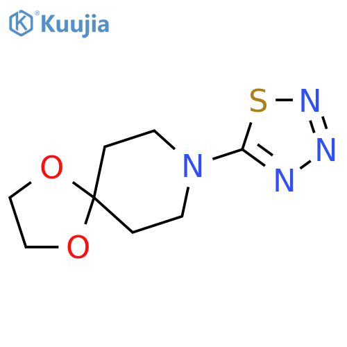 1,4-Dioxa-8-azaspiro[4.5]decane, 8-(1,2,3,4-thiatriazol-5-yl)- structure