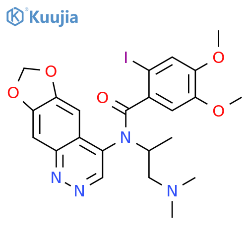 Benzamide,N-[2-(dimethylamino)-1-methylethyl]-N-[1,3]dioxolo[4,5-g]cinnolin-4-yl-2-iodo-4,5-dimethoxy- structure