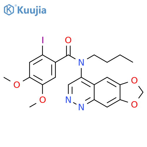 Benzamide,N-butyl-N-[1,3]dioxolo[4,5-g]cinnolin-4-yl-2-iodo-4,5-dimethoxy- structure
