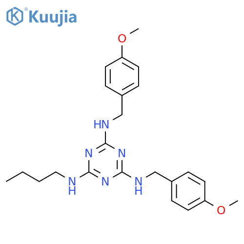 1,3,5-Triazine-2,4,6-triamine,N-butyl-N',N''-bis[(4-methoxyphenyl)methyl]- structure