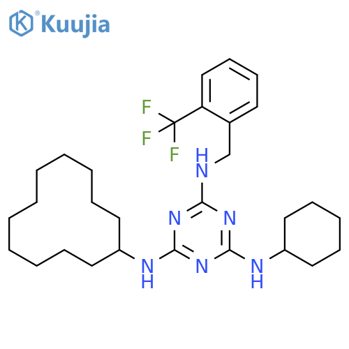 1,3,5-Triazine-2,4,6-triamine,N-cyclododecyl-N'-cyclohexyl-N''-[[2-(trifluoromethyl)phenyl]methyl]- structure