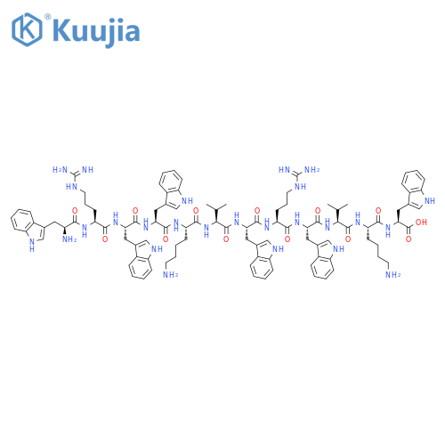 L-Tryptophan,L-tryptophyl-L-arginyl-L-tryptophyl-L-tryptophyl-L-lysyl-L-valyl-L-tryptophyl-L-arginyl-L-tryptophyl-L-valyl-L-lysyl- structure