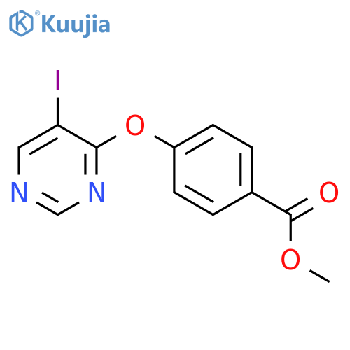 Benzoic acid, 4-[(5-iodo-4-pyrimidinyl)oxy]-, methyl ester structure