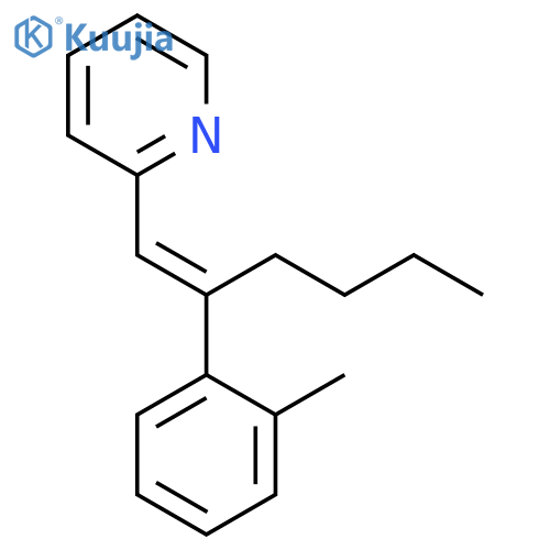 Pyridine, 2-[(1E)-2-(2-methylphenyl)-1-hexenyl]- structure