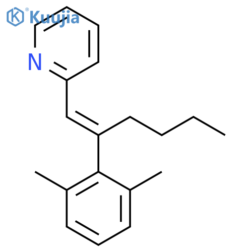 Pyridine, 2-[(1E)-2-(2,6-dimethylphenyl)-1-hexenyl]- structure