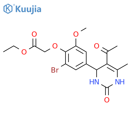 <br>ethyl [4-(5-acetyl-6-methyl-2-oxo-1,2,3,4-tetrahydropyrimidin-4-yl)-2-bromo -6-methoxyphenoxy]acetate structure