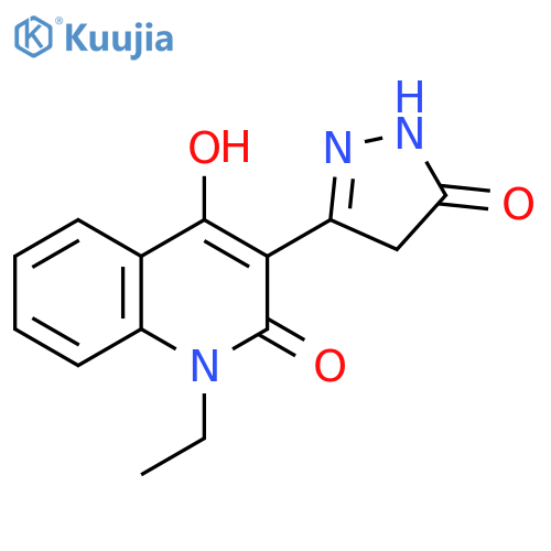 2(1H)-Quinolinone,3-(4,5-dihydro-5-oxo-1H-pyrazol-3-yl)-1-ethyl-4-hydroxy- structure