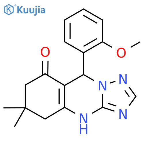 9-(2-methoxyphenyl)-6,6-dimethyl-4H,5H,6H,7H,8H,9H-1,2,4triazolo3,2-bquinazolin-8-one structure