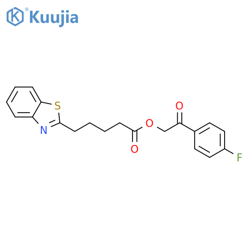2-(4-fluorophenyl)-2-oxoethyl 5-(1,3-benzothiazol-2-yl)pentanoate structure