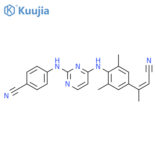 Benzonitrile,4-[[4-[[4-[(1Z)-2-cyano-1-methylethenyl]-2,6-dimethylphenyl]amino]-2-pyrimidinyl]amino]- structure
