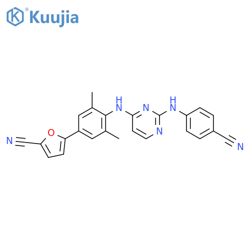 2-Furancarbonitrile,5-[4-[[2-[(4-cyanophenyl)amino]-4-pyrimidinyl]amino]-3,5-dimethylphenyl]- structure