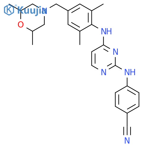 Benzonitrile,4-[[4-[[4-[(2,6-dimethyl-4-morpholinyl)methyl]-2,6-dimethylphenyl]amino]-2-pyrimidinyl]amino]- structure