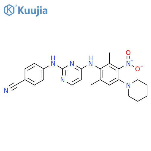 Benzonitrile,4-[[4-[[2,6-dimethyl-3-nitro-4-(1-piperidinyl)phenyl]amino]-2-pyrimidinyl]amino]- structure