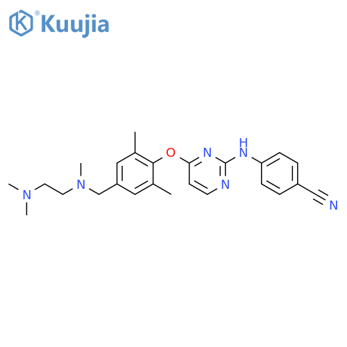 Benzonitrile,4-[[4-[4-[[[2-(dimethylamino)ethyl]methylamino]methyl]-2,6-dimethylphenoxy]-2-pyrimidinyl]amino]- structure
