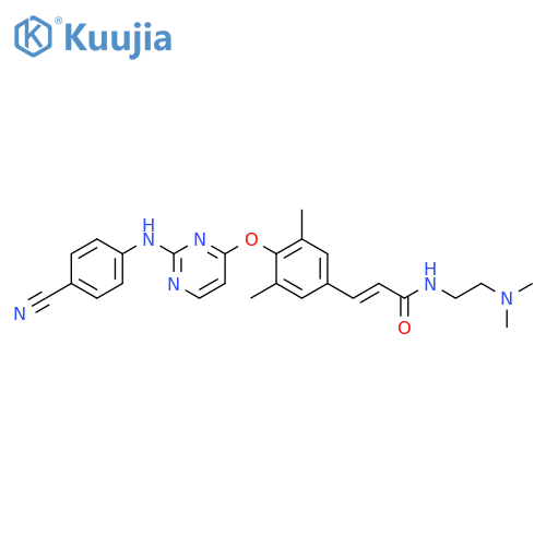 2-Propenamide,3-[4-[[2-[(4-cyanophenyl)amino]-4-pyrimidinyl]oxy]-3,5-dimethylphenyl]-N-[2-(dimethylamino)ethyl]-, (2E)- structure